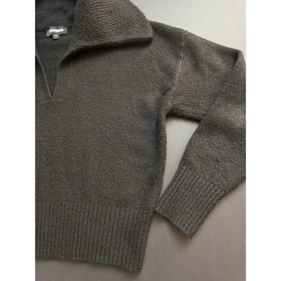 Express Women’s Black Cozy Knit Collared Pullover Sweater – Size M - Picture 4 of 7